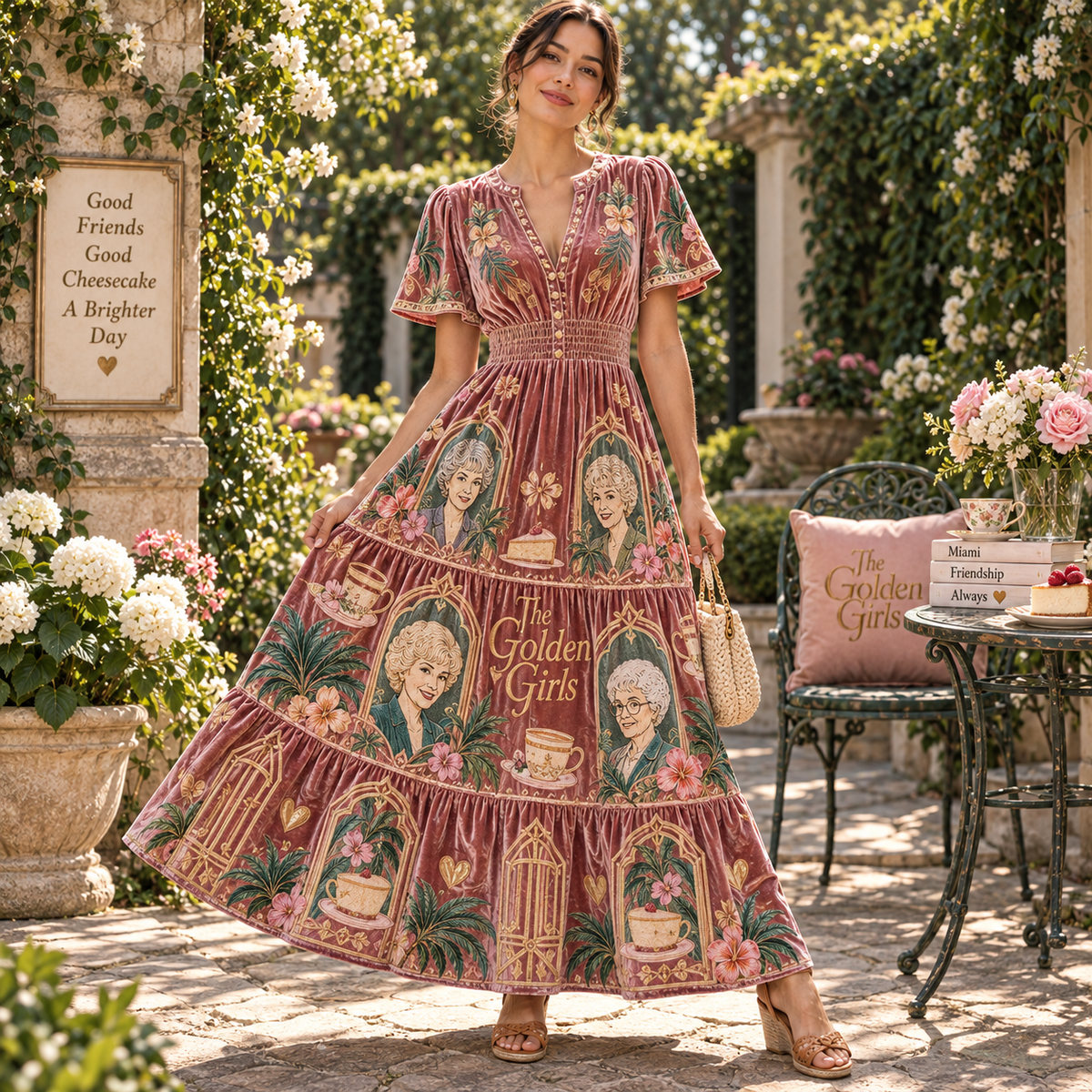 TGG Premium Embroidered Velvet Maxi Dress PTKL
