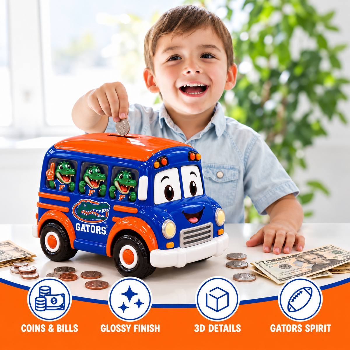 FGT School Bus Piggy Bank DNBN