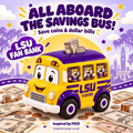 LSU School Bus Piggy Bank DNBN