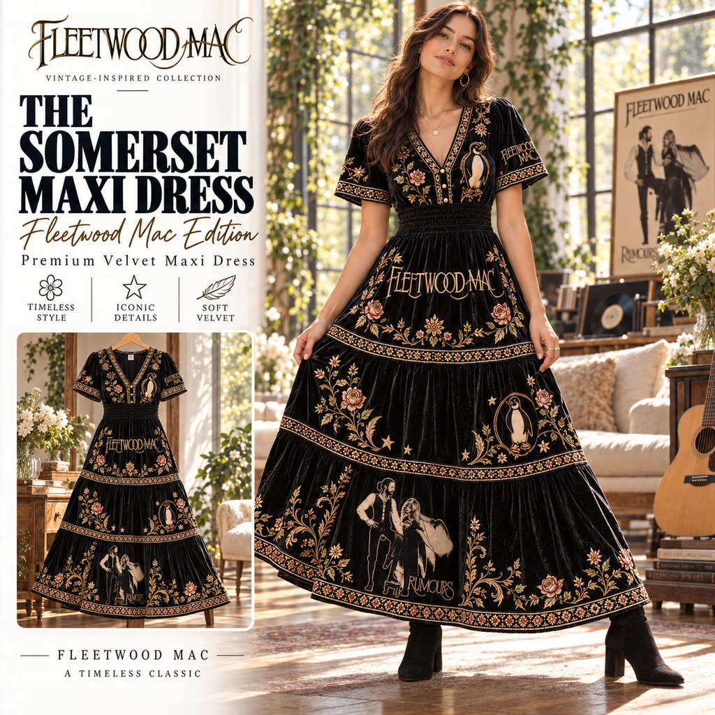 FLM Premium Embroidered Velvet Maxi Dress PTKL