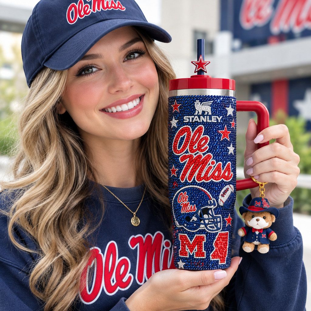 Ole Miss Rebels 40oz Tumbler With Handle TTNL