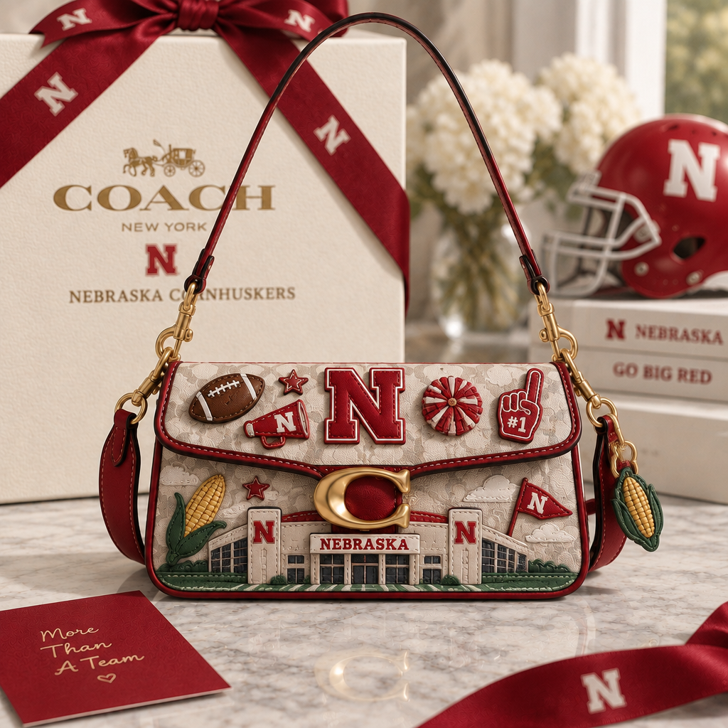 Nebraska Cornhuskers Coach Shoulder Cross With Charm