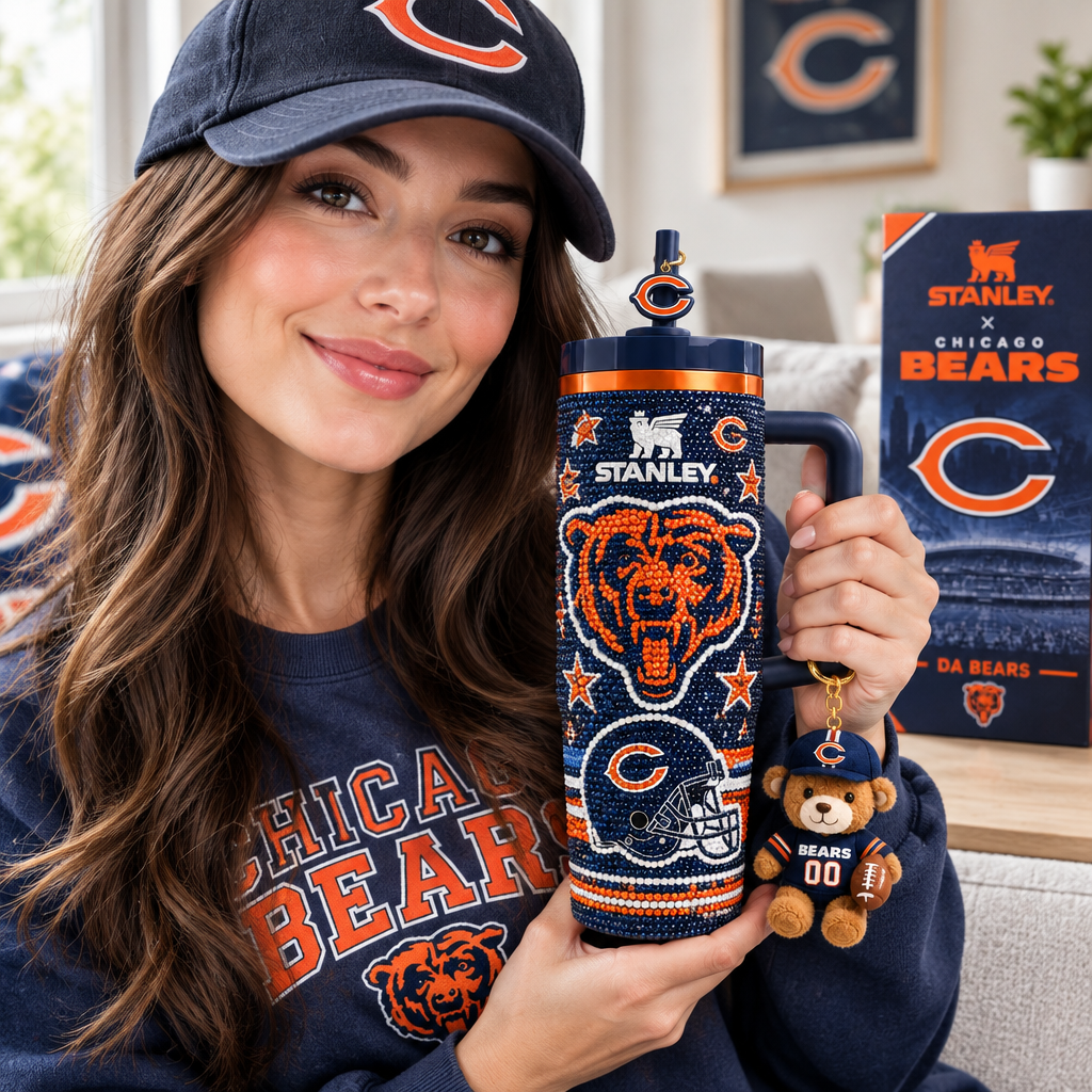 Chicago Bears 40oz Tumbler With Handle TTNL