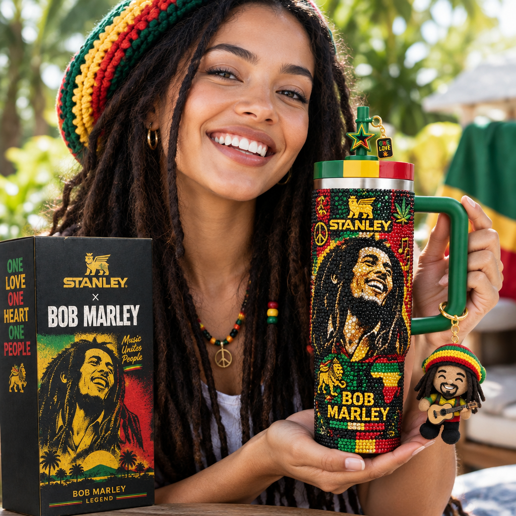 Bob Marley 40oz Tumbler With Handle TTNL